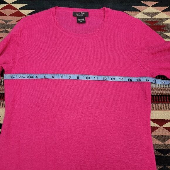 Lord‎ & Taylor 100% Cashmere Crew Neck Sweater Sz M Bright Pink Pullover Soft - Picture 4 of 5